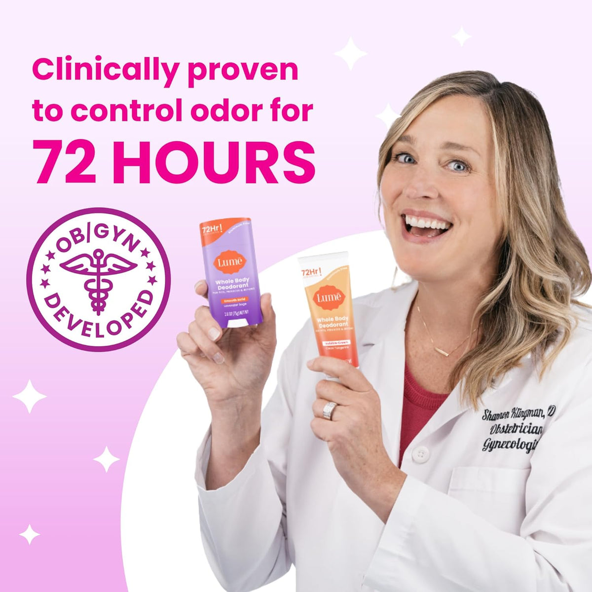 Lume Whole Body Deodorant - Invisible Cream Tube - 72 Hour Odor Control - Doctor Developed - Aluminum Free. Baking Soda Free and Skin Loving - 3.0 Ounce (Pack of 2) (Vanilla Bliss)